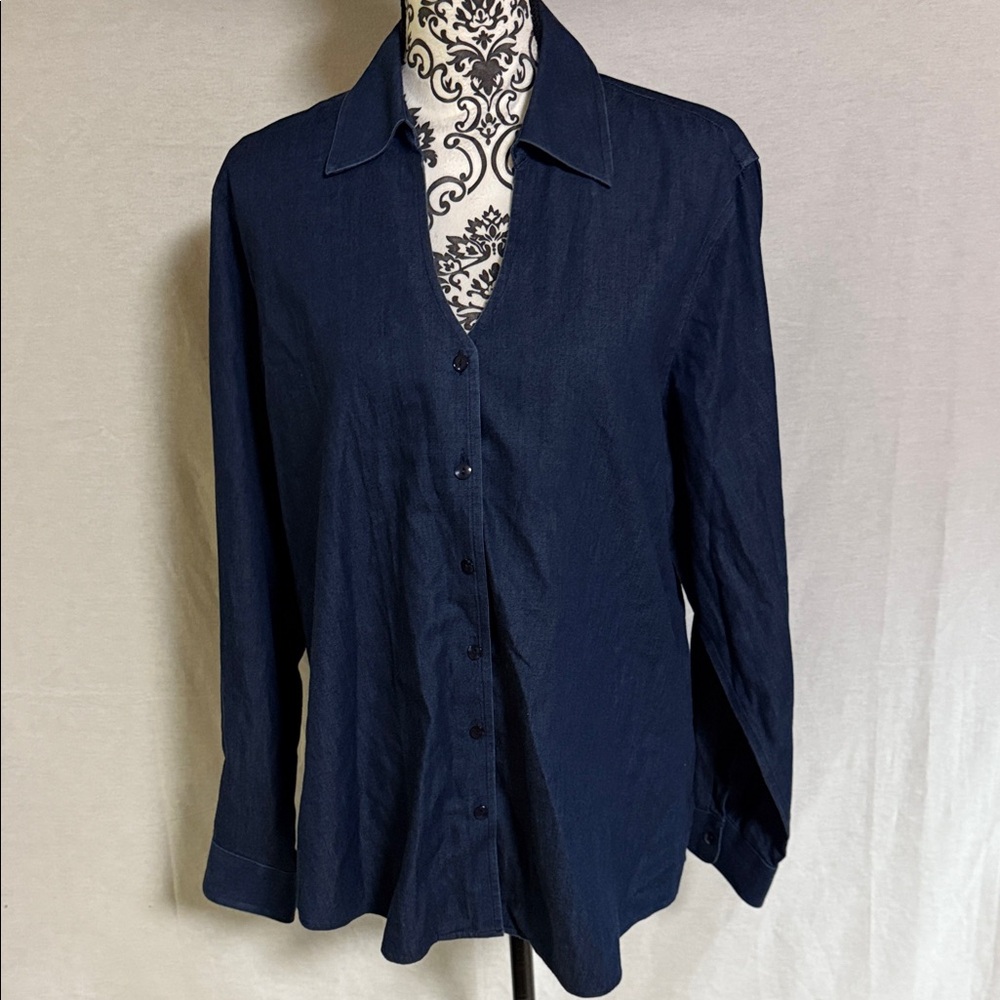 Foxcroft Denim Long-Sleeve Button-Down Shirt